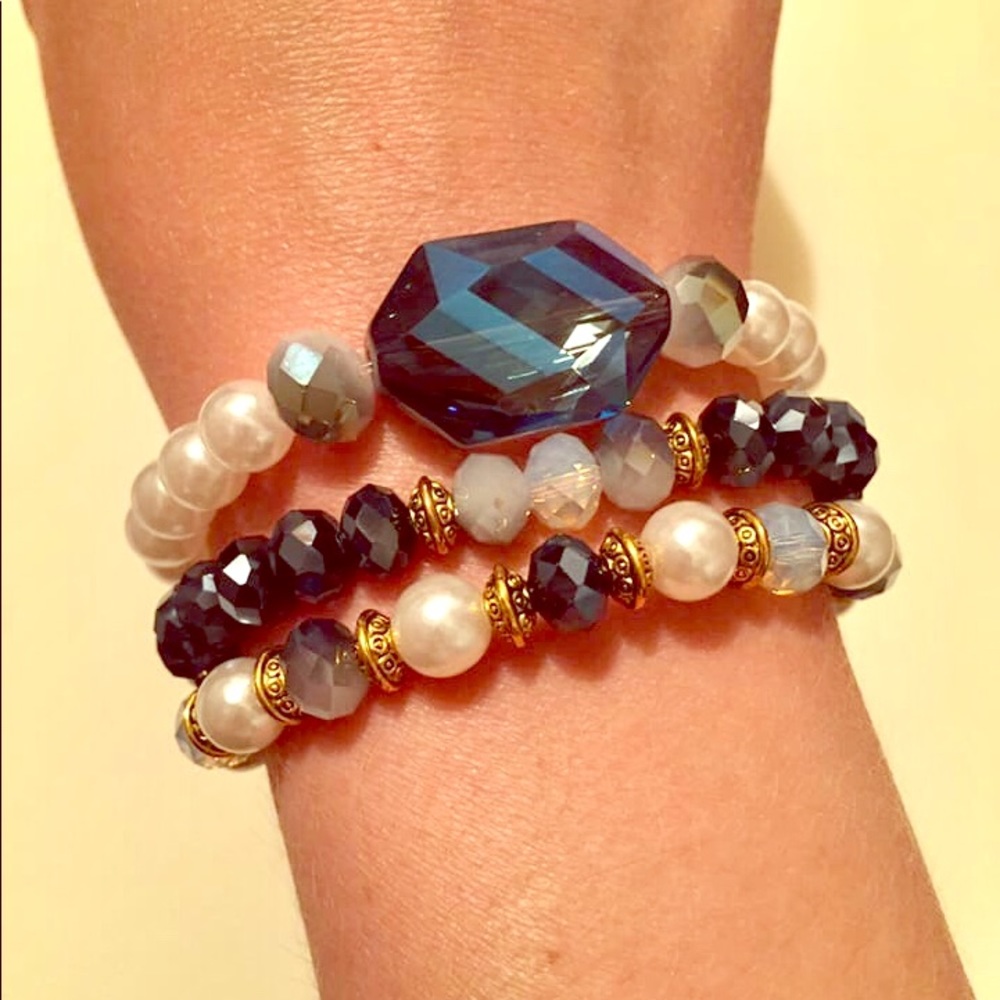 Blue Gem Bracelet Set